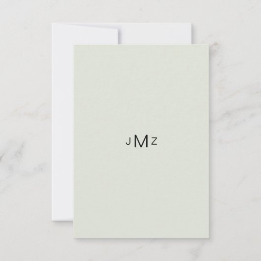 Élégant Hydrangea Mint Mariage Monogramme Merci (Dos)