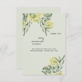 Élégant Hydrangea Mint Mariage Monogramme Merci (Devant / Derrière)