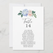 Elégant Hydrangea Numéro de tableau Siège Cartes d (Dos)