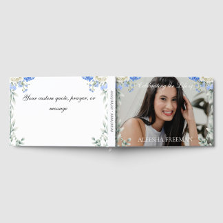 Elegant Hydrangea Photo Funeral Sign In Book Gastenboek
