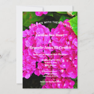 Elegant Hydrangea Pink Floral Photography Wedding Kaart