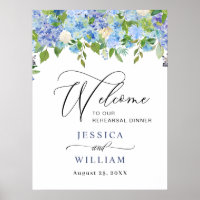 Elegant Hydrangea PROEFHuwelijk DINER Welkomstbord