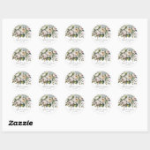 Elegant Hydrangea Rose Floral Wedding              Ronde Sticker (Vel)