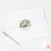 Elegant Hydrangea Rose Floral Wedding              Ronde Sticker (Envelop)
