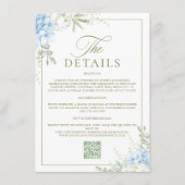 Elegant Hydrangea Wedding Details Informatiekaartje (Voorkant)