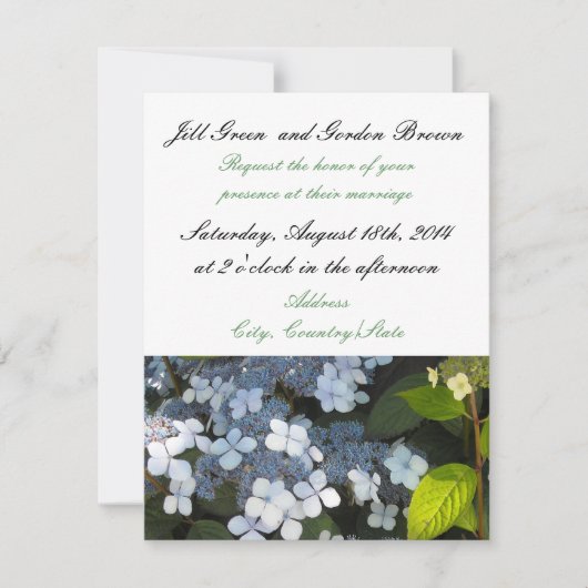 Elegant Hydrangea Wedding Invitation Kaart (Voorkant)