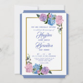Elegant Hydrangea Wedding Invitation Kaart (Voorkant)