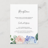 Elegant Hydrangea Wedding Reception Tussenvoegsel  Informatiekaartje (Voorkant)