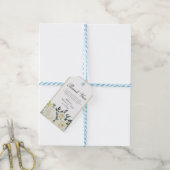 Elegant Hydrangea White Rose Wedding Floral Lijst Cadeaulabel (Met Touw)