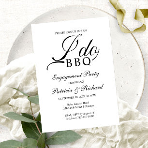 Élégant I DO BBQ Engagement Party Invitation