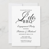 Elegant I DO BBQ Engagement Party Uitnodiging (Voorkant)
