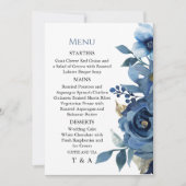 Elégant Ice Blue Winter Floral Menu Invitation (Devant)
