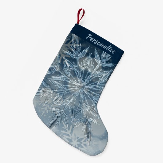 Elegant Ice Crystal Snowflake kerstfeestdag Kleine Kerstsok (Voorkant (Hangend))