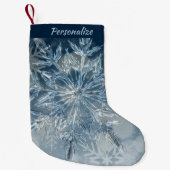 Elegant Ice Crystal Snowflake kerstfeestdag Kleine Kerstsok (Voorkant)