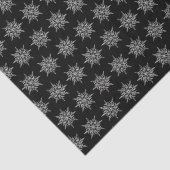 Elegant Ice Crystals Pattern on Black Tissuepapier (Detail)