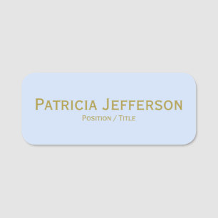 Elegant Ice Light Bord Blue Gold Font Professional Naamplaatje