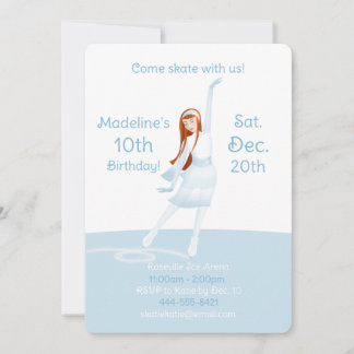 Elegant Ice Skating Party Invitation Kaart