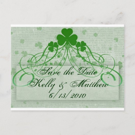 Elegant Iers Aankondigingskaart (Voorkant)