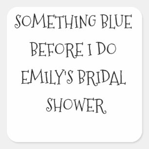 Elegant Iets Blau Voordat Ik Trouw Bruidsuitnodigi Vierkante Sticker