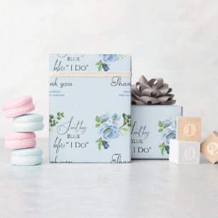 Elegant Iets Blauw Bloemen Vrijgezellenfeest Gift Cadeaupapier