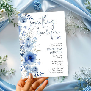 Elegant Iets Blue Floral Vrijgezellenfeest Kaart