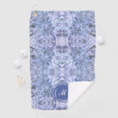 Elegant ijsblauw mozaïek, modern Monogram Golfhanddoek (Insitu)