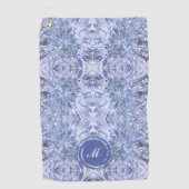 Elegant ijsblauw mozaïek, modern Monogram Golfhanddoek (Voorkant)