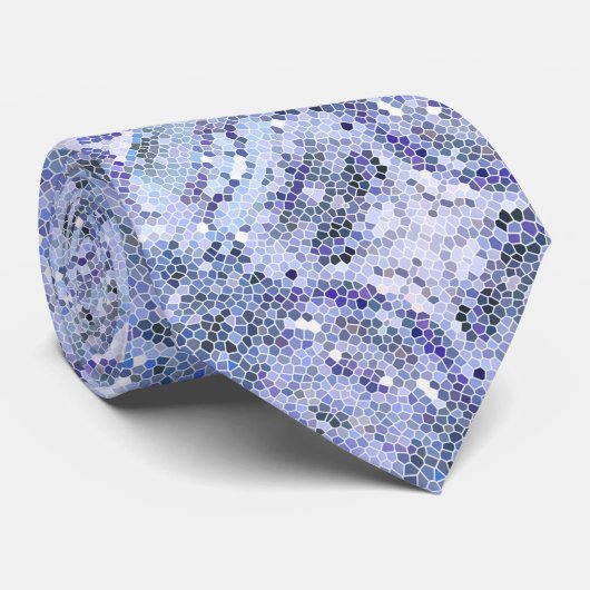 Elegant ijsblauw mozaïek, modern stropdas (Opgerold)