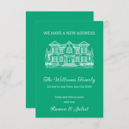 Elegant Illustrated New Home Announcement Aankondiging (Voorkant / Achterkant)