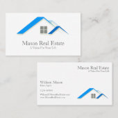 Élégant Immobilier Maison sur toit - Carte de visi (Devant / Derrière)