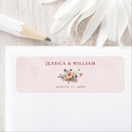 Elegant in de herfst Roze Tone Wedding Return Adre Etiket