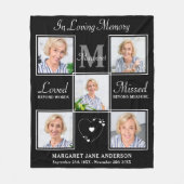 Elegant in het liefdevol geheugen 5 Memorial over Fleece Deken (Voorkant)