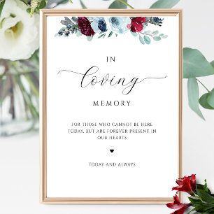 Elegant In liefdevolle Geheugen, Blauw en Rood Blo Poster