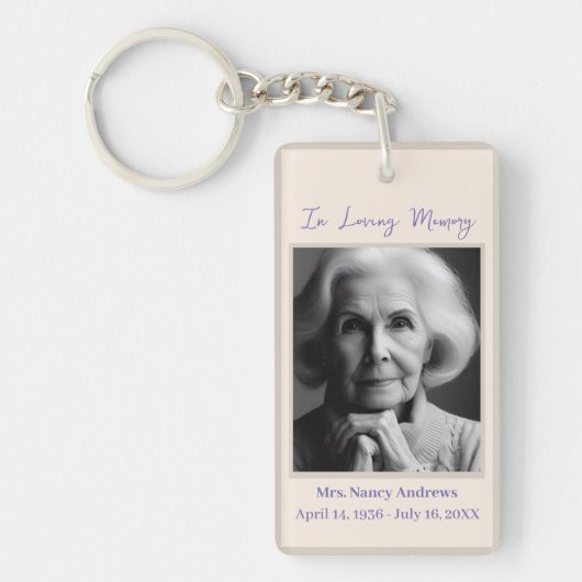 Elegant in liefdevolle herinnering begrafenismonum sleutelhanger (Voorkant)