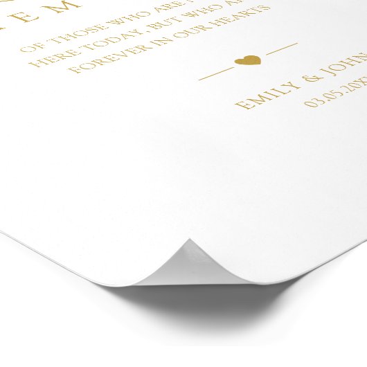 Elegant in liefdevolle herinnering bruiloft poster (Hoek)