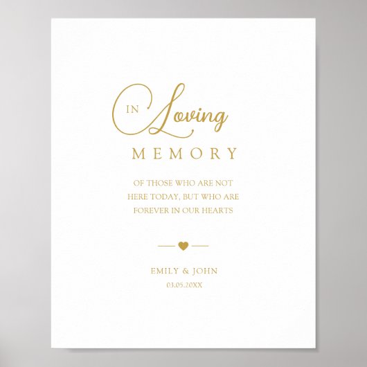 Elegant in liefdevolle herinnering bruiloft poster (Voorkant)