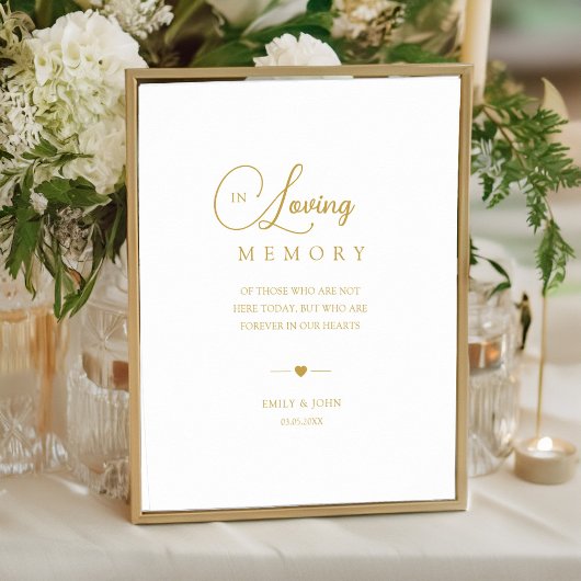 Elegant in liefdevolle herinnering bruiloft poster
