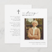 Elegant in liefdevolle herinnering Foto begrafenis (Voorkant / Achterkant)