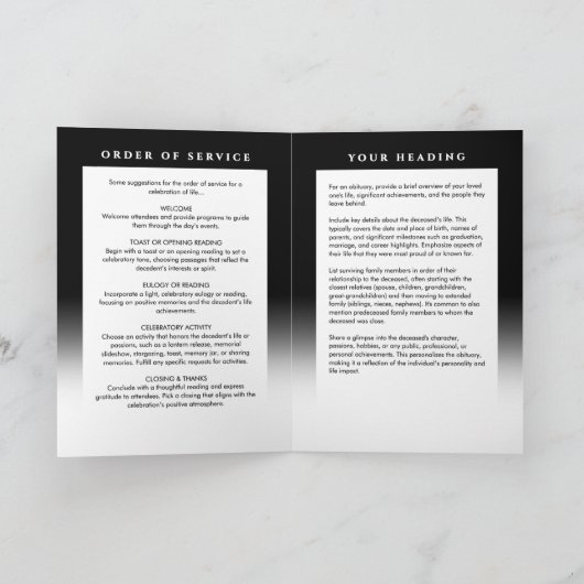Elegant in liefdevolle herinnering Fotobegrafenis  Programma (Binnen)