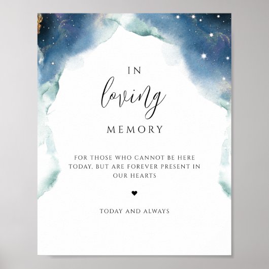 Elegant in liefdevolle herinnering, hemels trouwte poster (Voorkant)