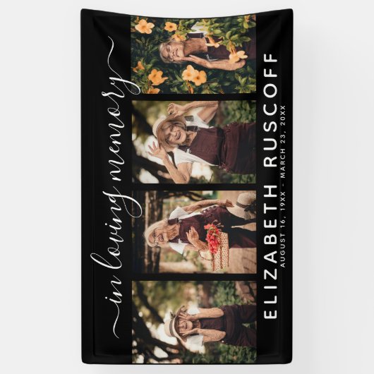 Elegant in Loating Memory Memorial 4 Fotocollage Spandoek (Verticaal)