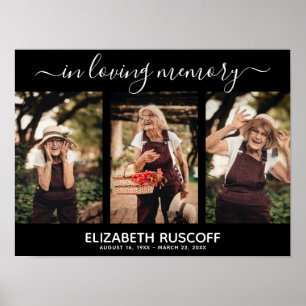Elegant in Loating Memory Memorial Photo Collage Poster