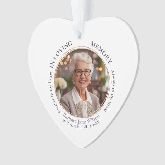 Elegant In Loving Memory Memorial Funeral Keepsake (devant)