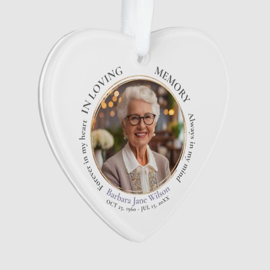 Elegant In Loving Memory Memorial Funeral Keepsake (devant)