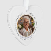 Elegant In Loving Memory Memorial Funeral Keepsake Ornament (voorkant)