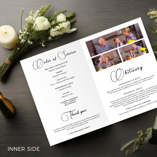 Elegant In Loving Memory Photo Funeral Program  Flyer