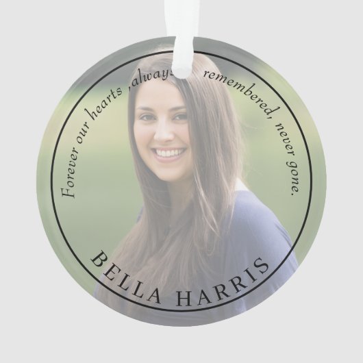 Elegant “In Loving Memory” Photo Ornament (achterkant)