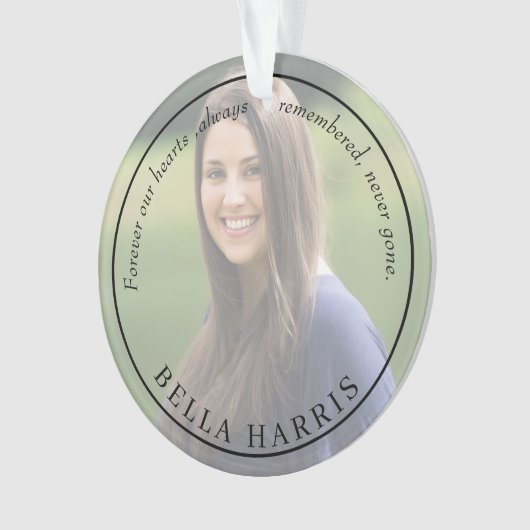 Elegant “In Loving Memory” Photo Ornament (voorkant)