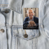 Elegant In Loving Memory Script Foto Funeral Button (Insitu)