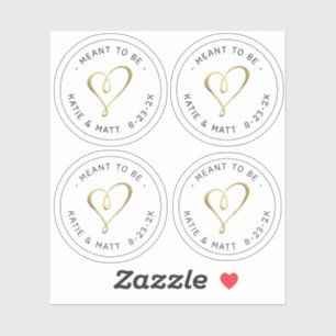 Elegant in reliëf gezet goudhartmiddel om te wedde sticker